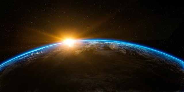 A picture of a sunrise over Earth from space in an article about knowing your Creator on the Church of Christ Santa Clara SCCOC Truthseekers website
